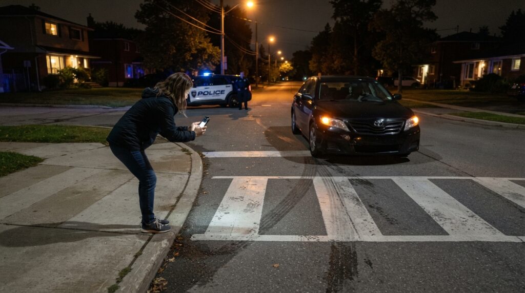 Documenting crosswalk and vehicle evidence after a pedestrian crash